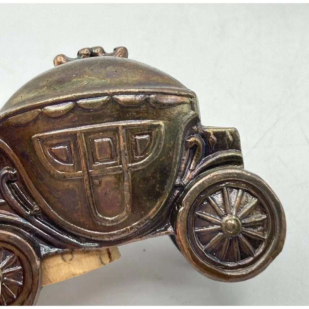 Pair Vintage Japan Metal Die Cast Carriage Stagecoach Wagon Salt Pepper Shakers